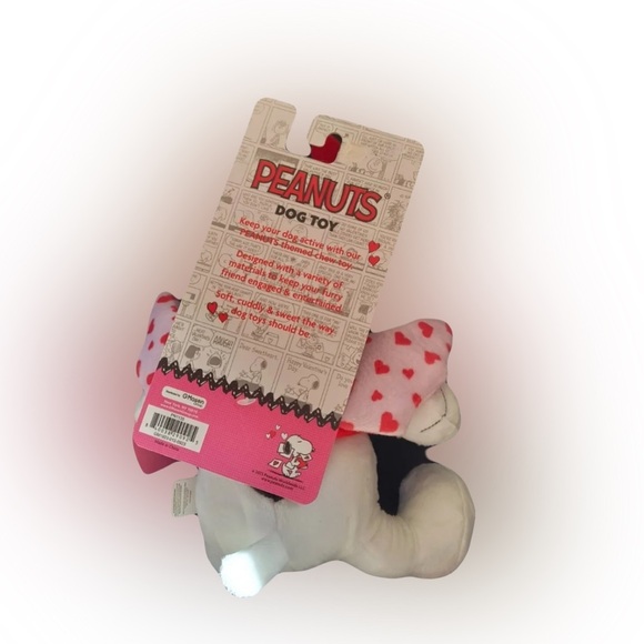 Peanuts Snoopy Dog Plush Squeaky Toy Valentine's Day "Be Mine" with Angel Wings - Picture 5 of 5